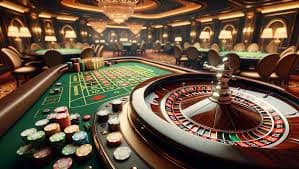 Tampilan meja Speed Roulette live dealer dengan roda dan grid taruhan